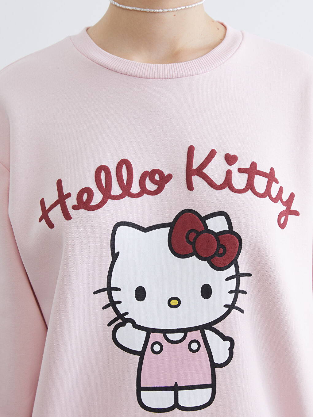 Women's Hello Kitty Print Plush Sweatshirt-2