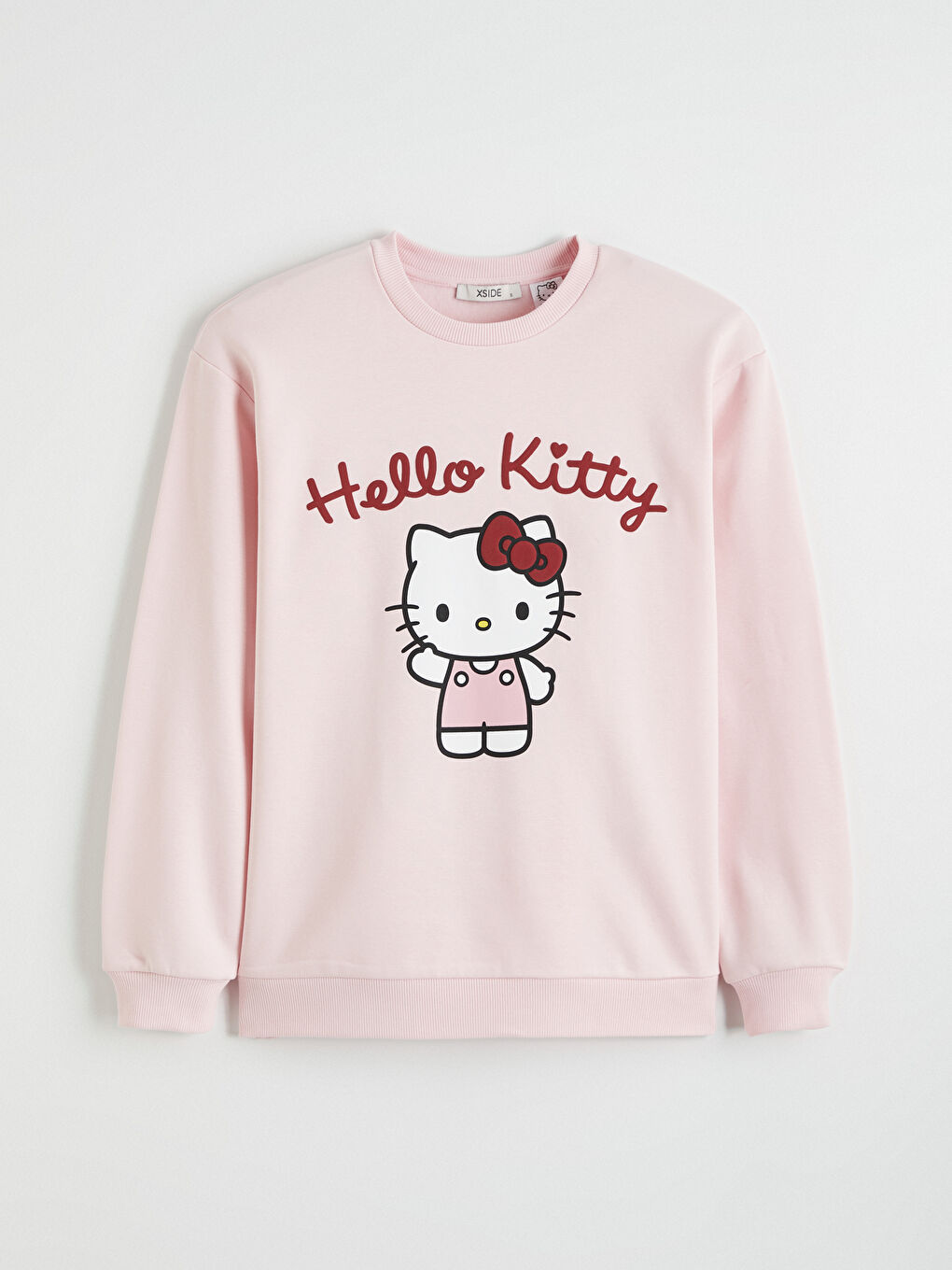 Pembe Hello Kitty Baskılı Kadın Kalın Sweatshirt