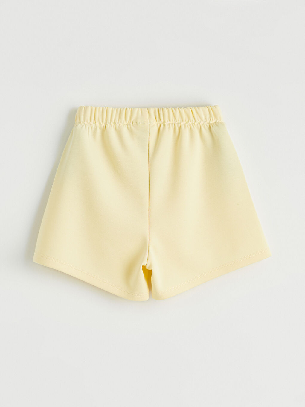Sarı Beli Lastikli Baskılı Kız Çocuk Şort-1