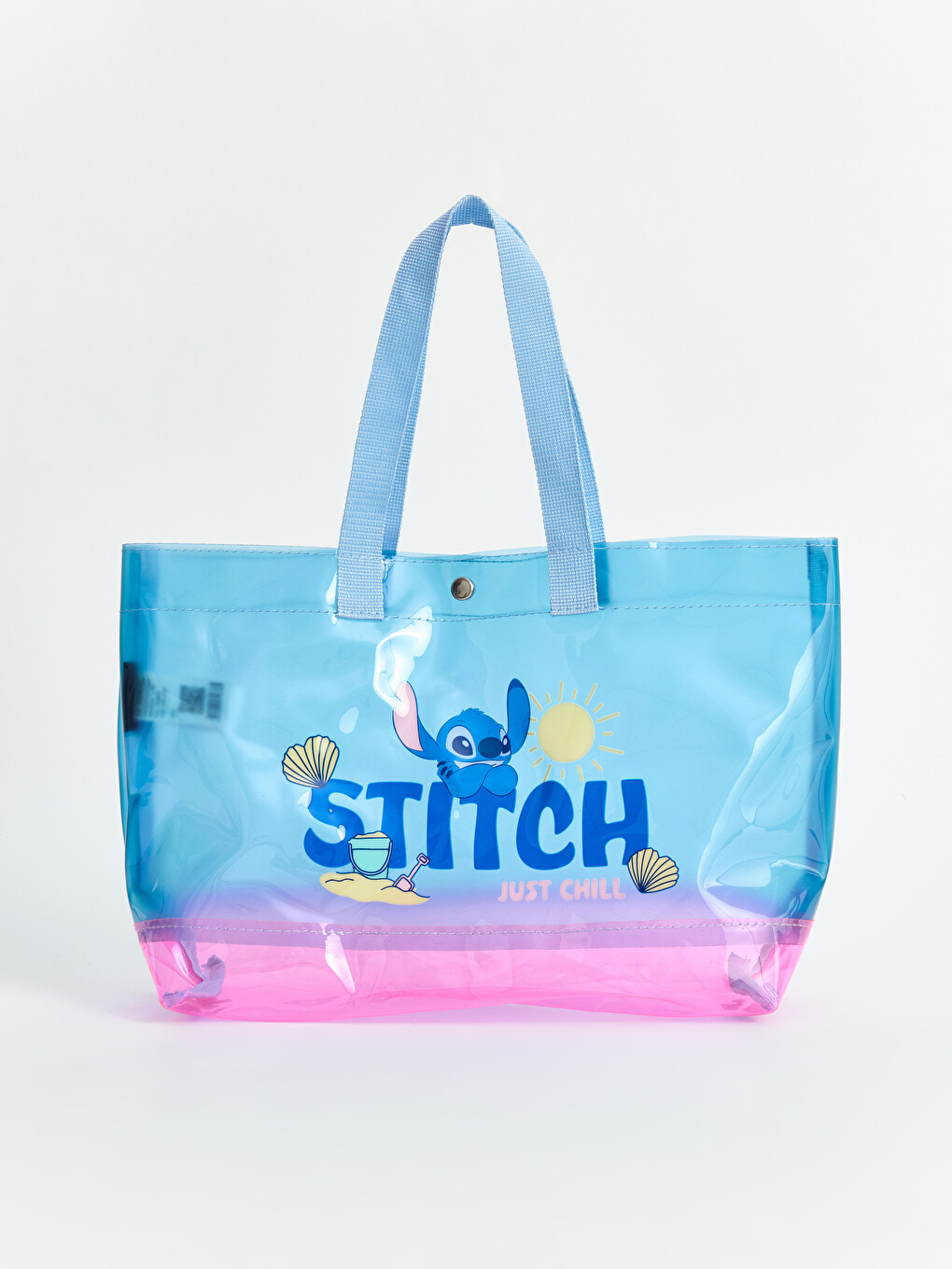 Mavi Stitch Baskılı Kız Çocuk Plaj Çantası