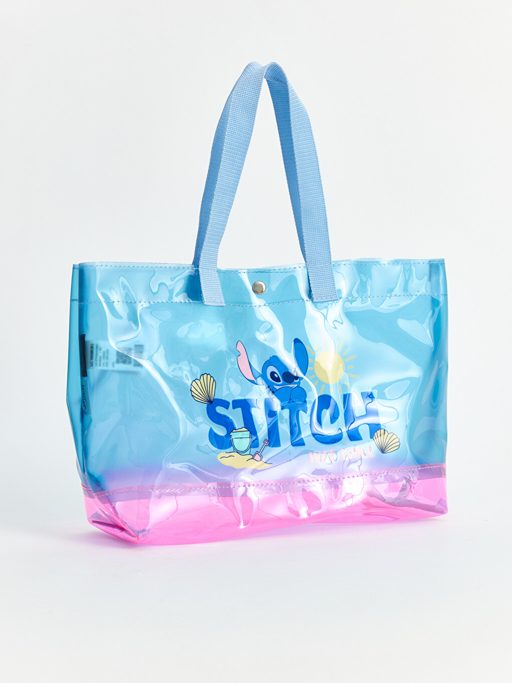 Mavi Stitch Baskılı Kız Çocuk Plaj Çantası-1