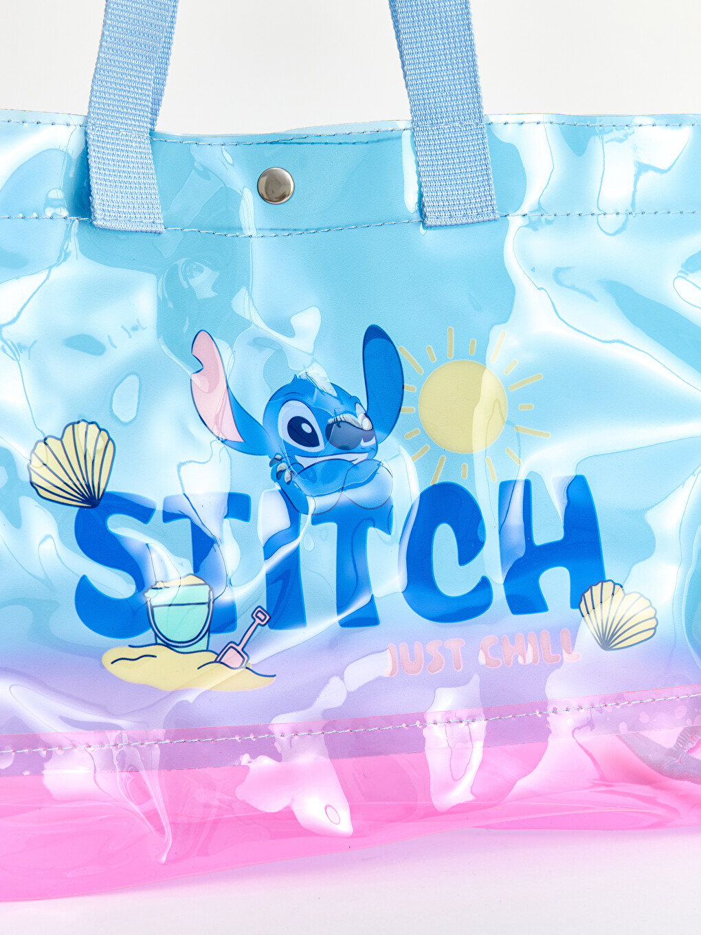 Mavi Stitch Baskılı Kız Çocuk Plaj Çantası-2