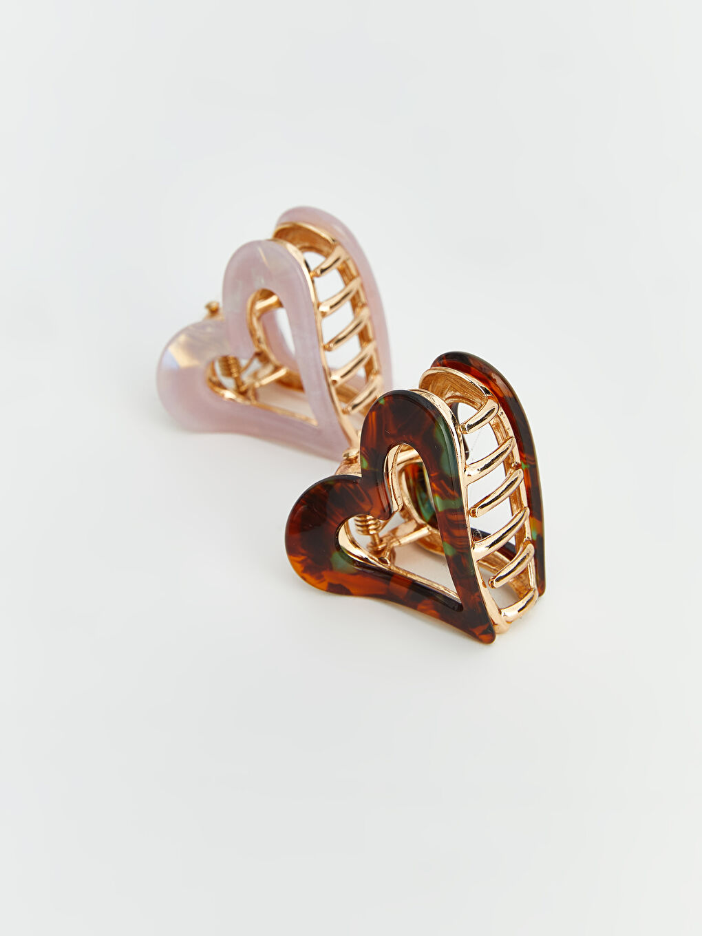 Karışık Kalp Desenli Kadın Mandal Toka Seti 2'li