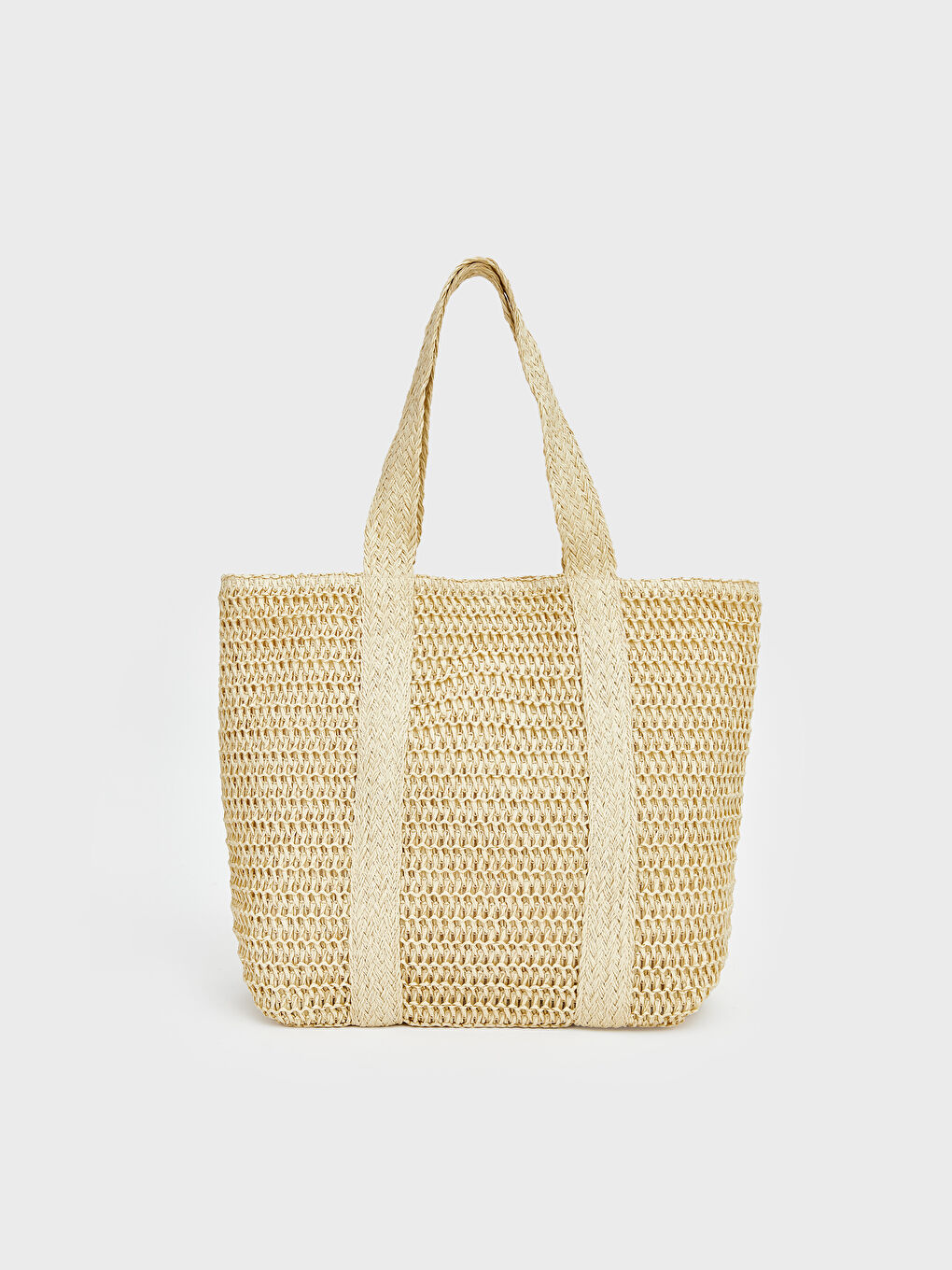 Bej Kız Çocuk Hasır Plaj Çantası