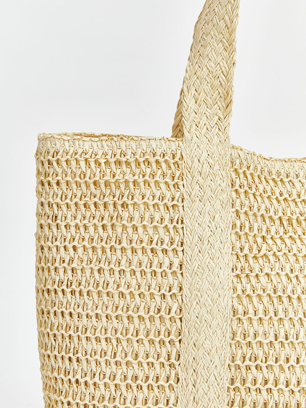 Bej Kız Çocuk Hasır Plaj Çantası-2