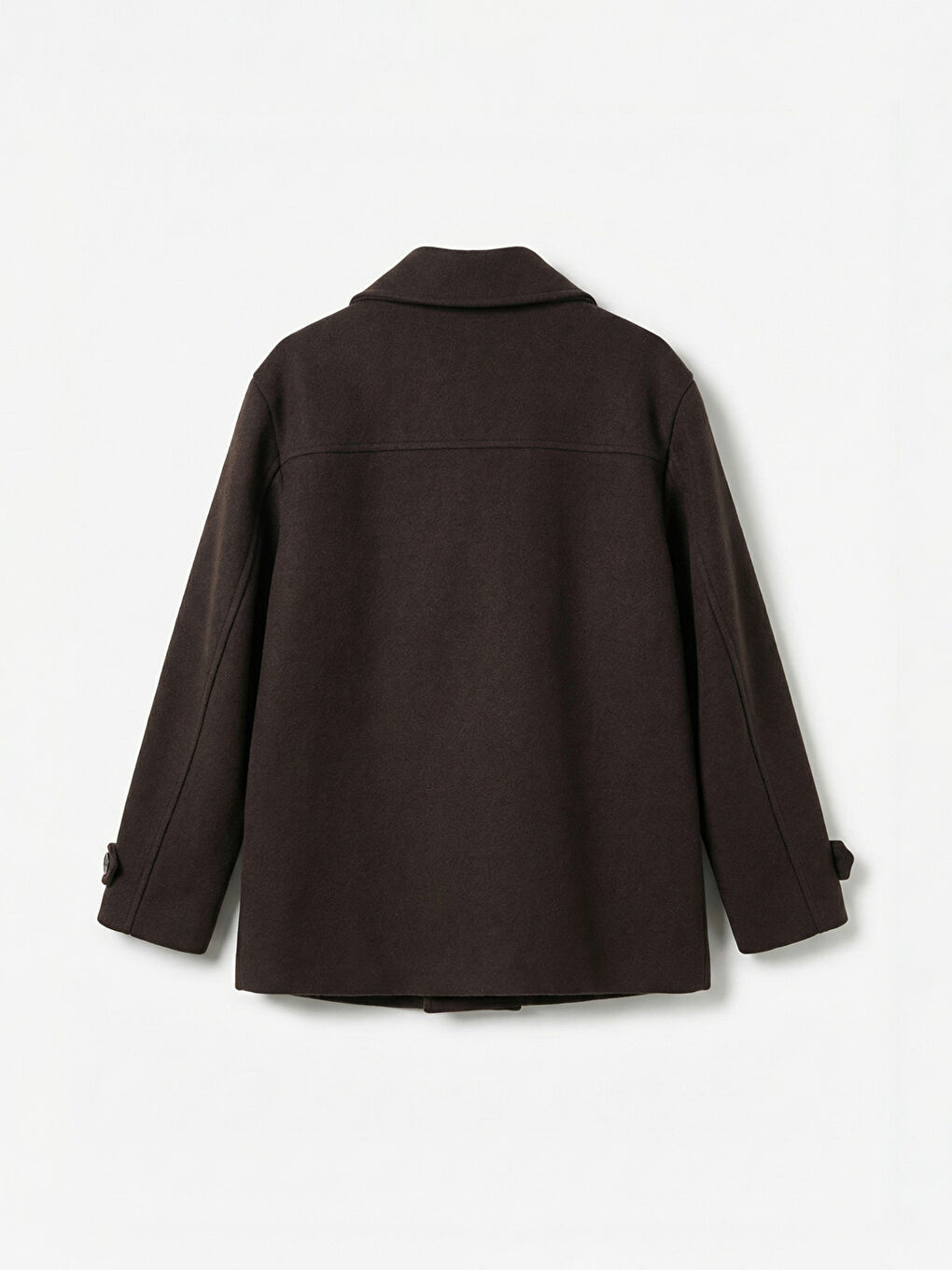 Kahverengi Kruvaze Yaka Kadın Kaşe Kaban-7