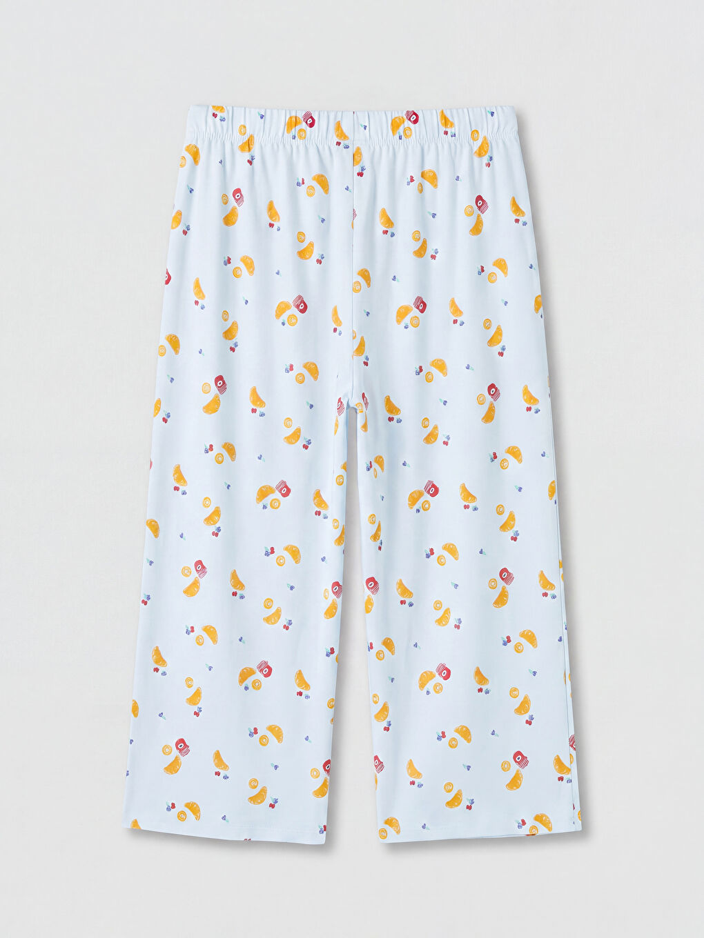 Mavi Desenli Kadın Kaprili Pijama Takımı-4