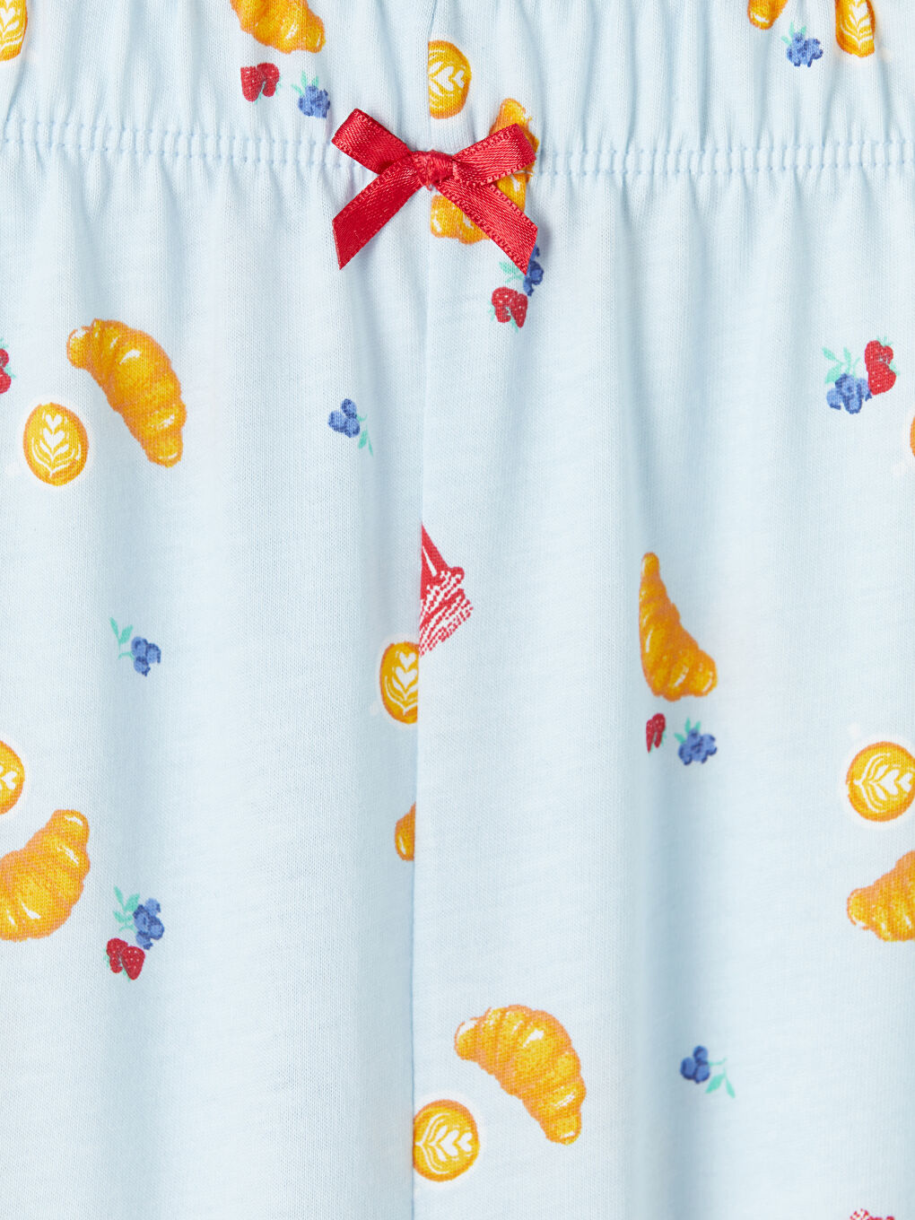 Mavi Desenli Kadın Kaprili Pijama Takımı-6