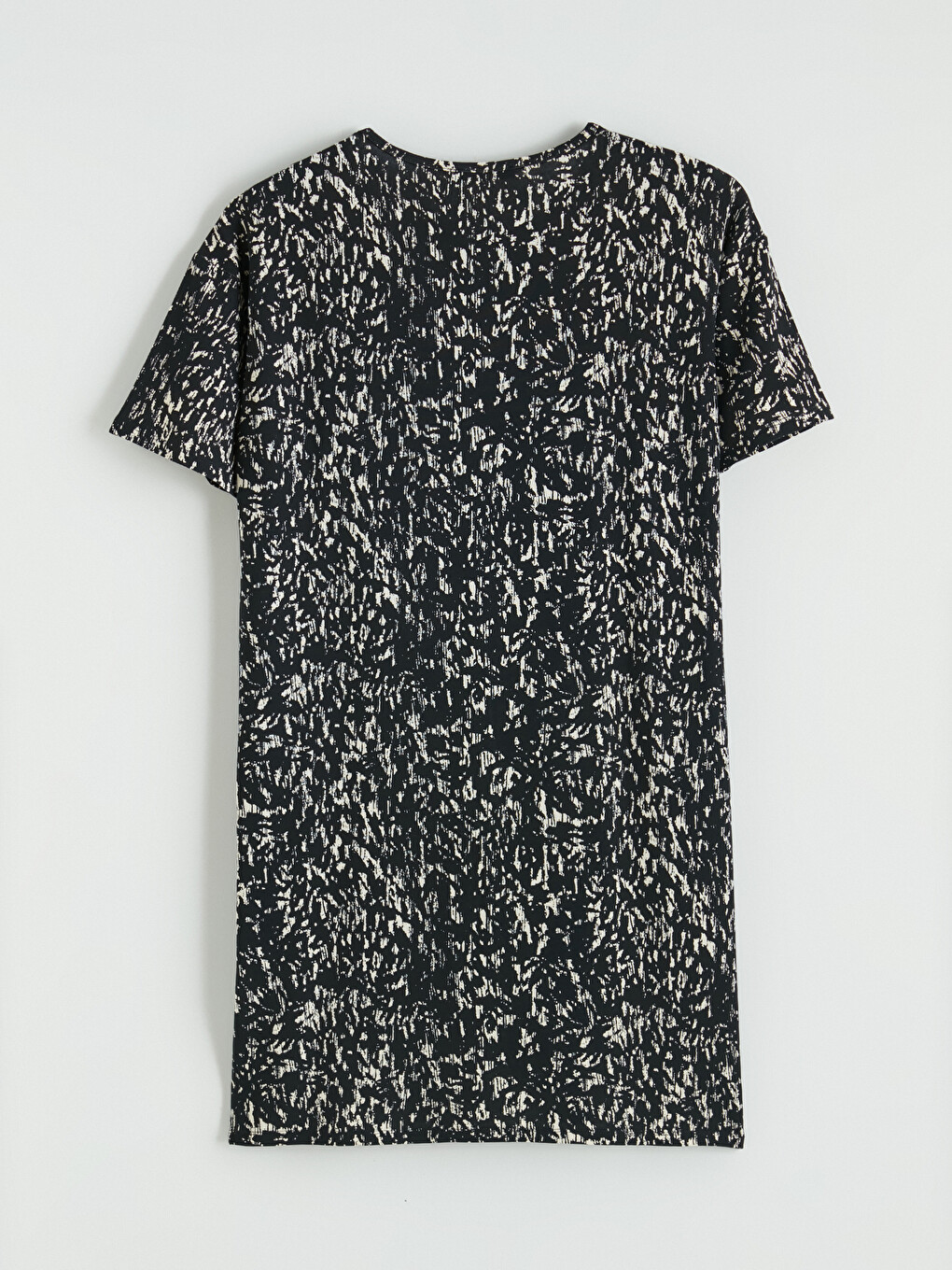 Crew Neck Patterned Mini Dress-5