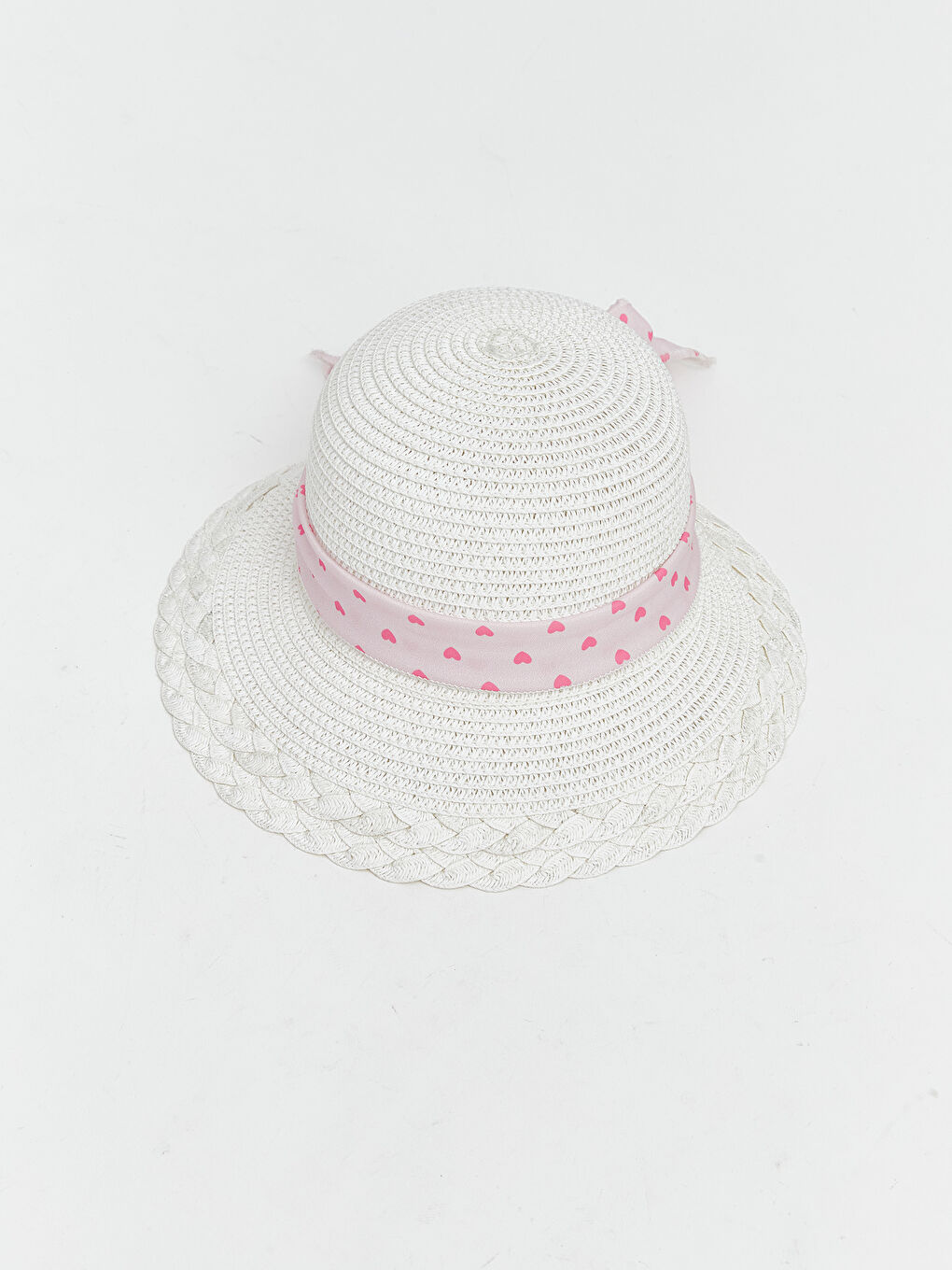 Beyaz Fiyonk Detaylı Kız Bebek Fötr Şapka-2