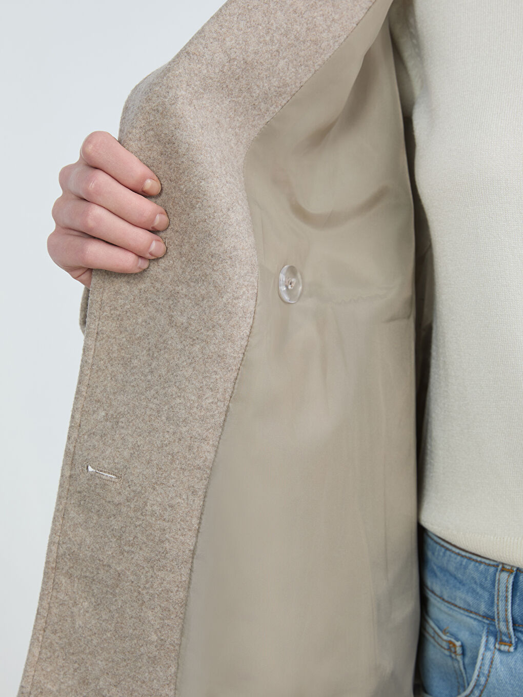 Women's Double-Breasted Wool Coat-3