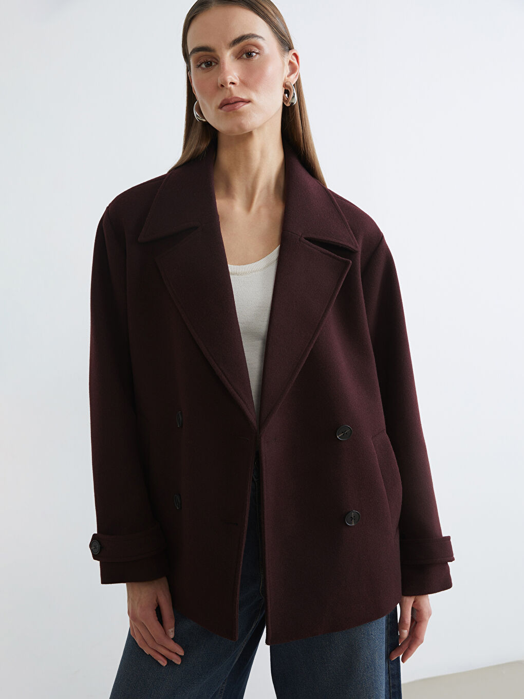 Women's Double-Breasted Wool Coat
