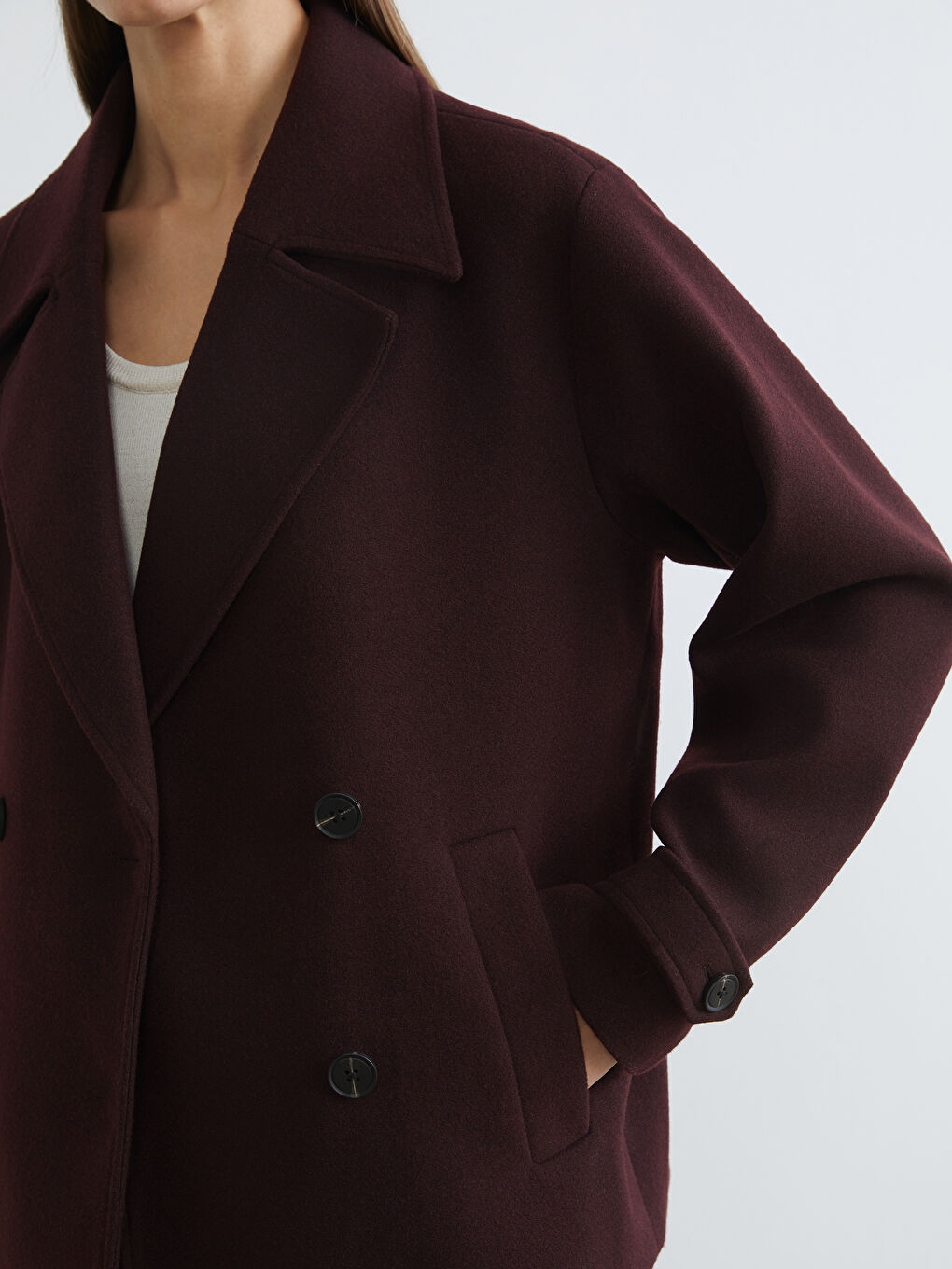 Women's Double-Breasted Wool Coat-2