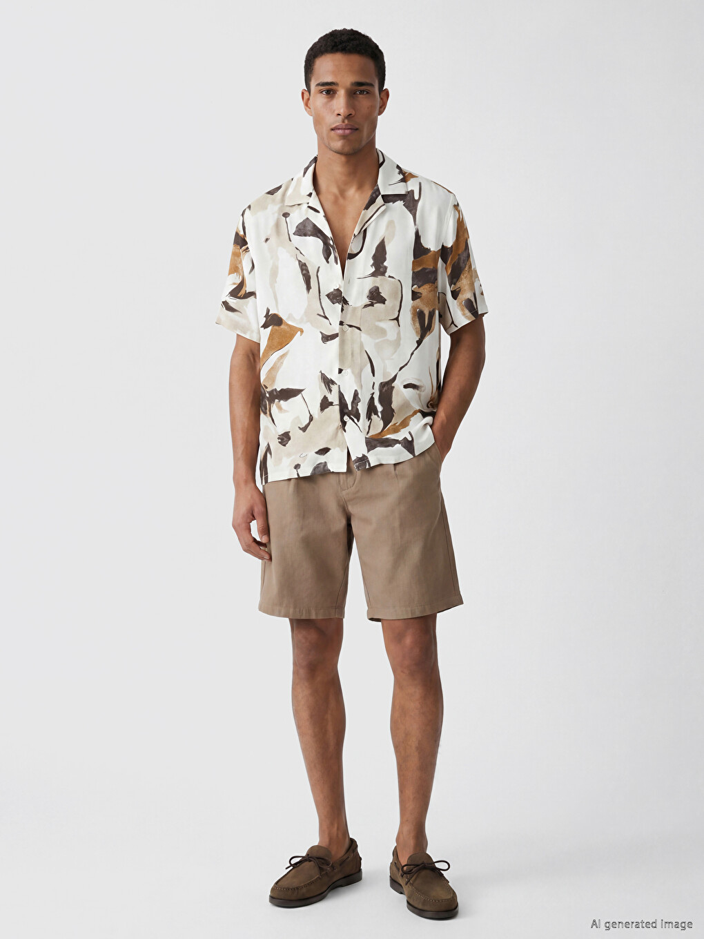Bej Regular Fit Erkek Şort-2
