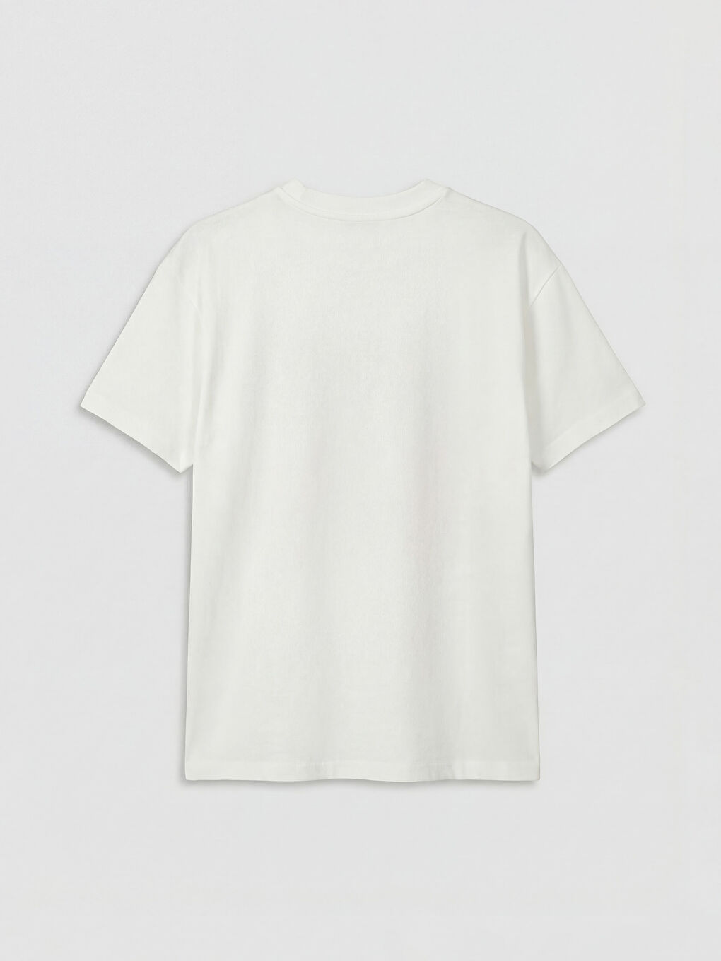 Ekru Bisiklet Yaka Baskılı Kız Çocuk Tişört-1