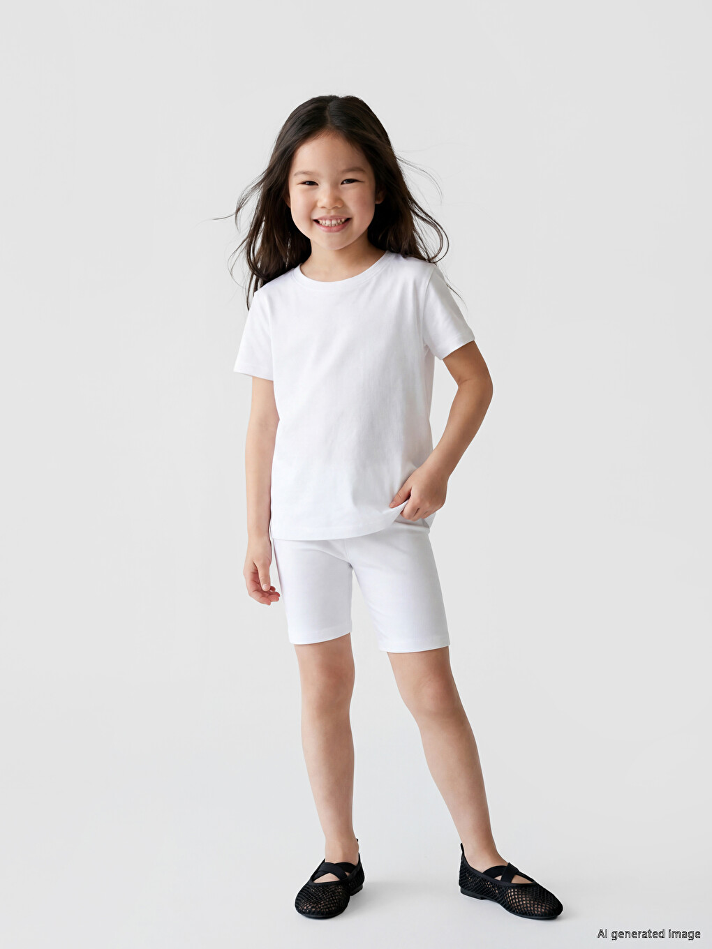 Elastischer Bund Mädchen Kurz Leggings 2er-Pack-2