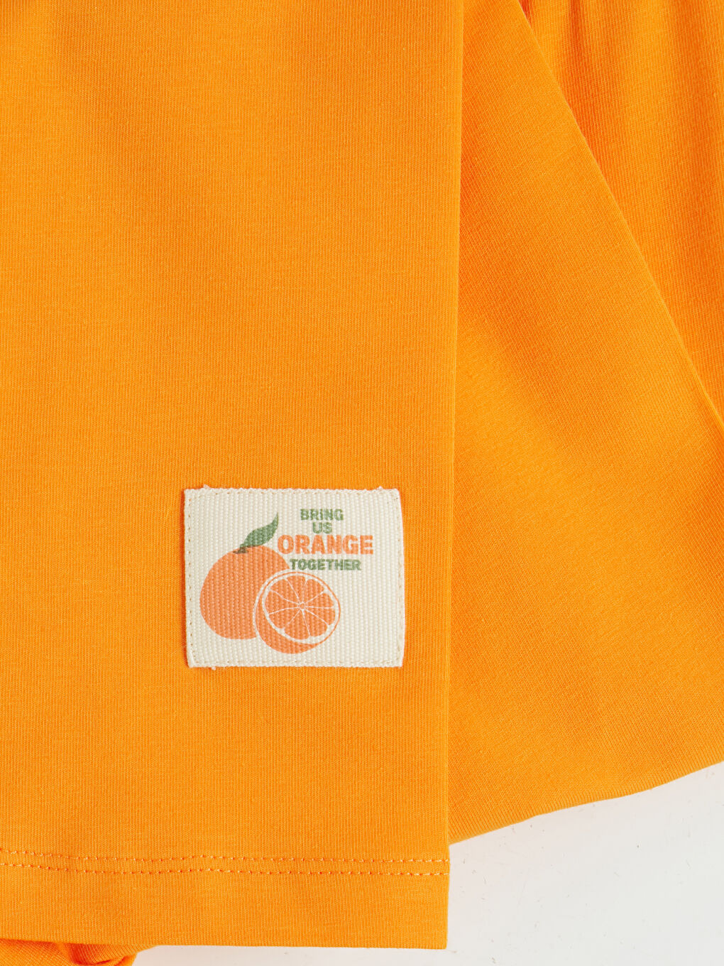 Turuncu Etiket Detaylı Kız Çocuk Tayt-2