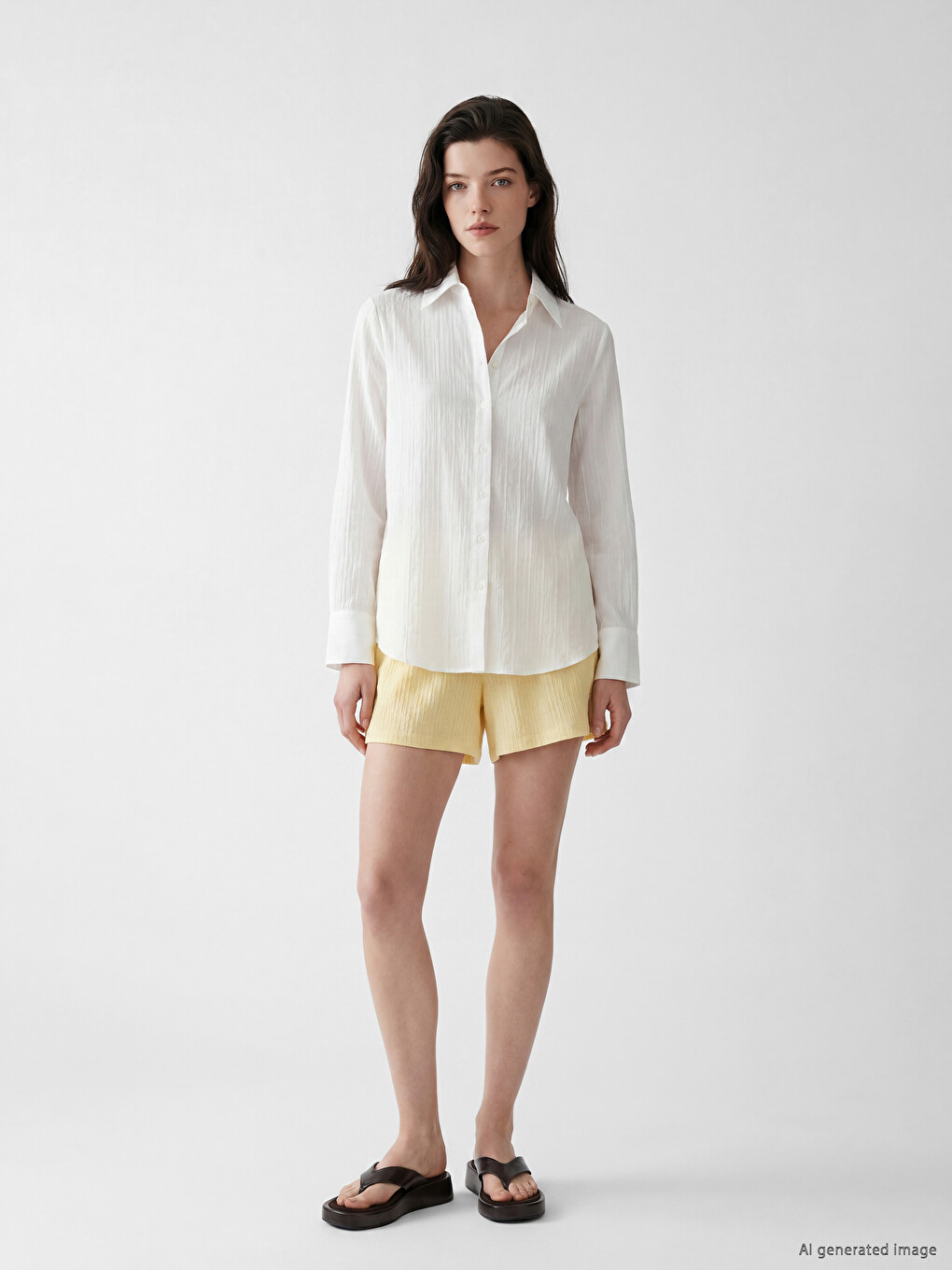 Shorts texturés à taille élastiquée pour femme