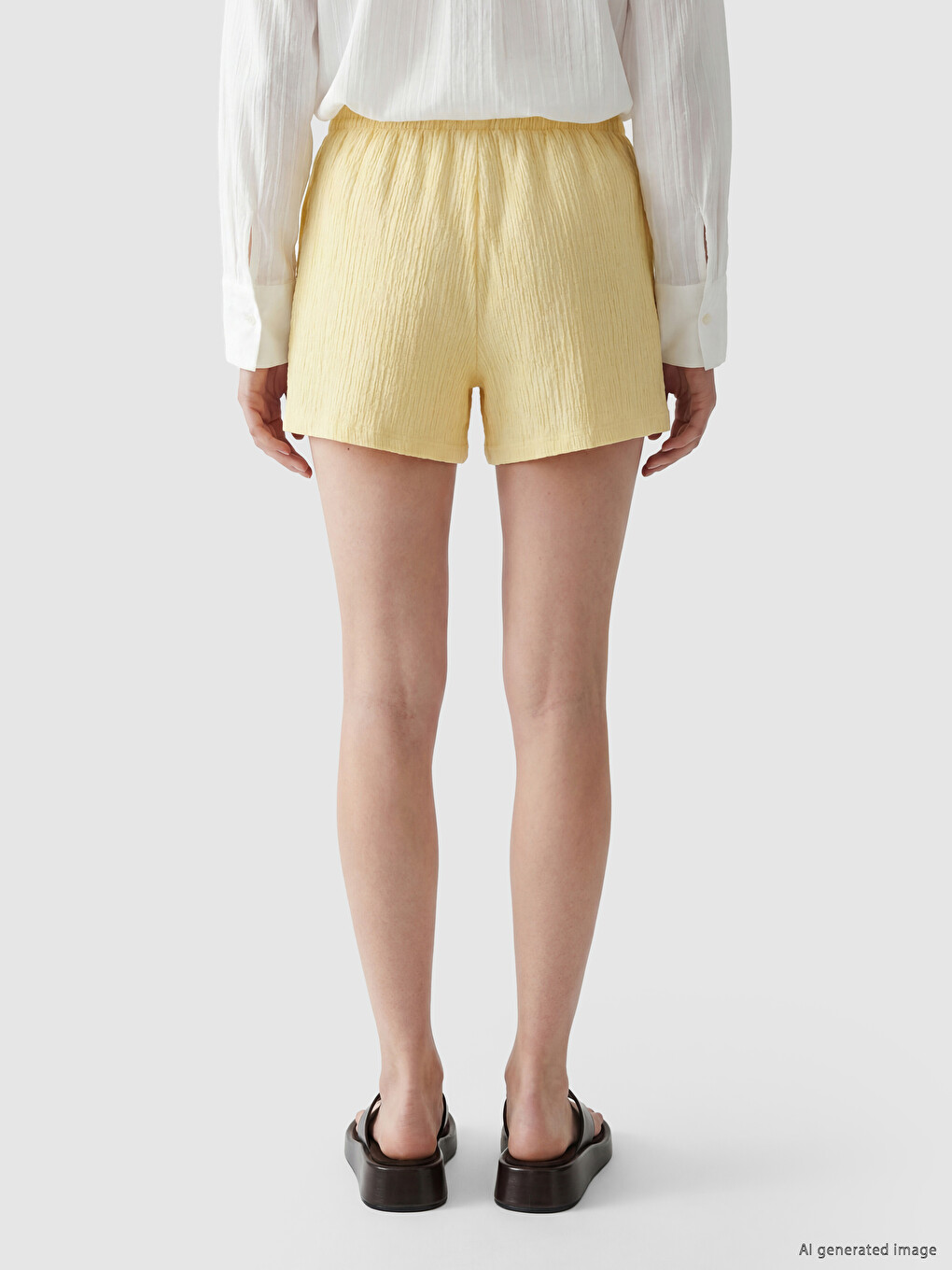 Shorts texturés à taille élastiquée pour femme-3