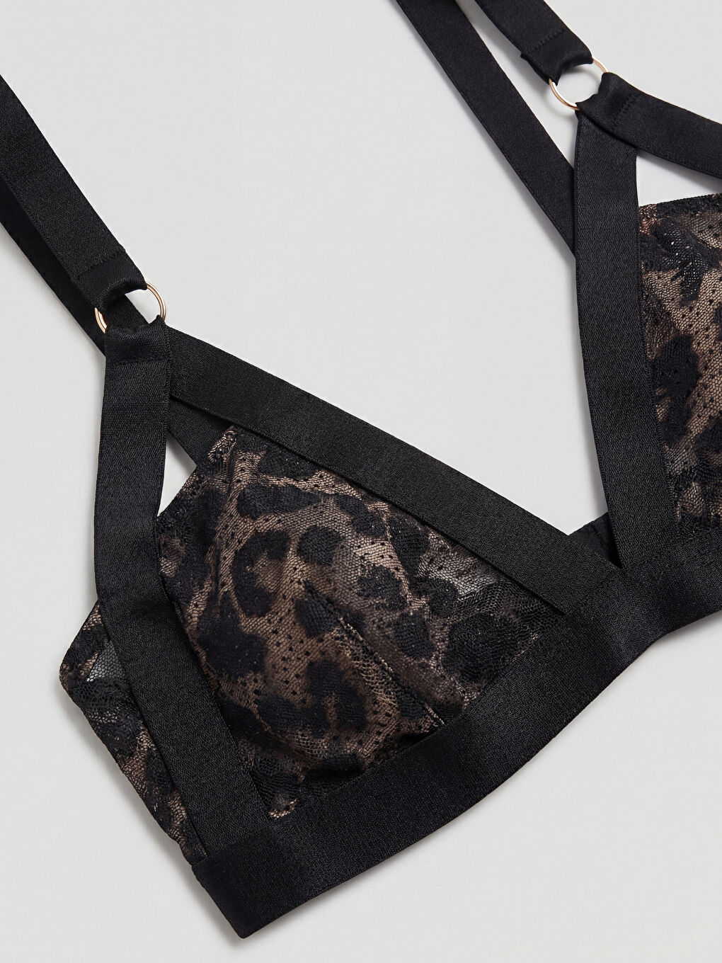 Kahverengi Balensiz Dolgusuz Leopar Desenli Fantezi Sütyen-2