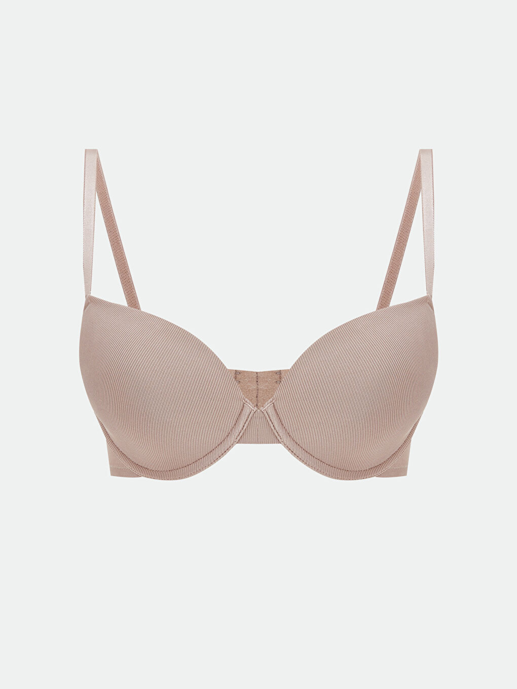 Pembe Balenli Dolgusuz Düz Tişört Sütyen