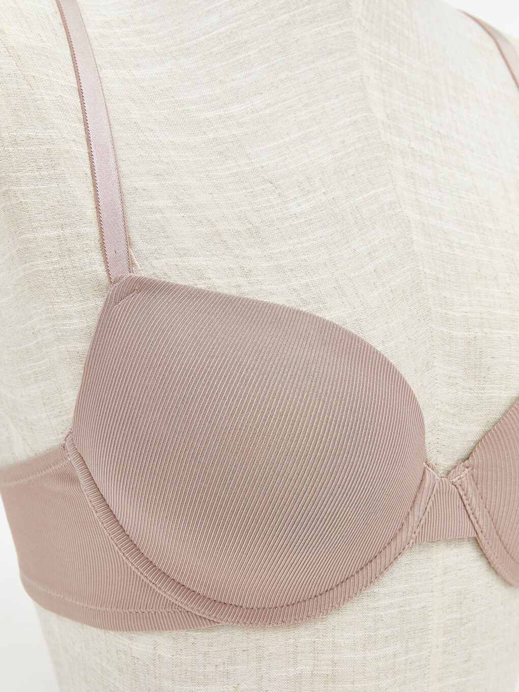 Pembe Balenli Dolgusuz Düz Tişört Sütyen-2