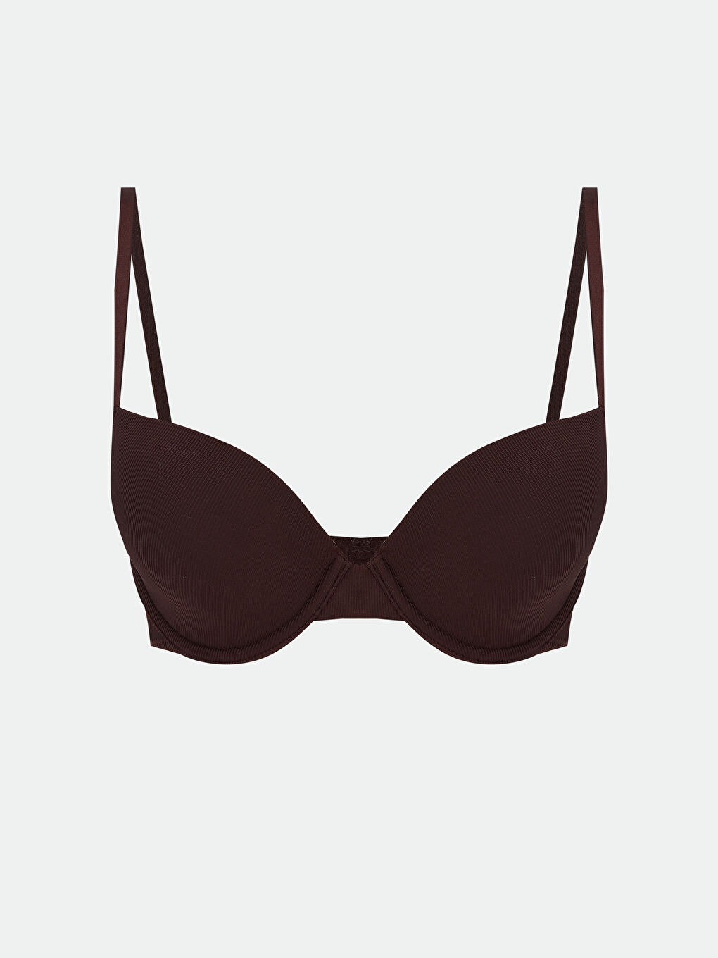 Mürdüm Balenli Dolgusuz Düz Tişört Sütyen