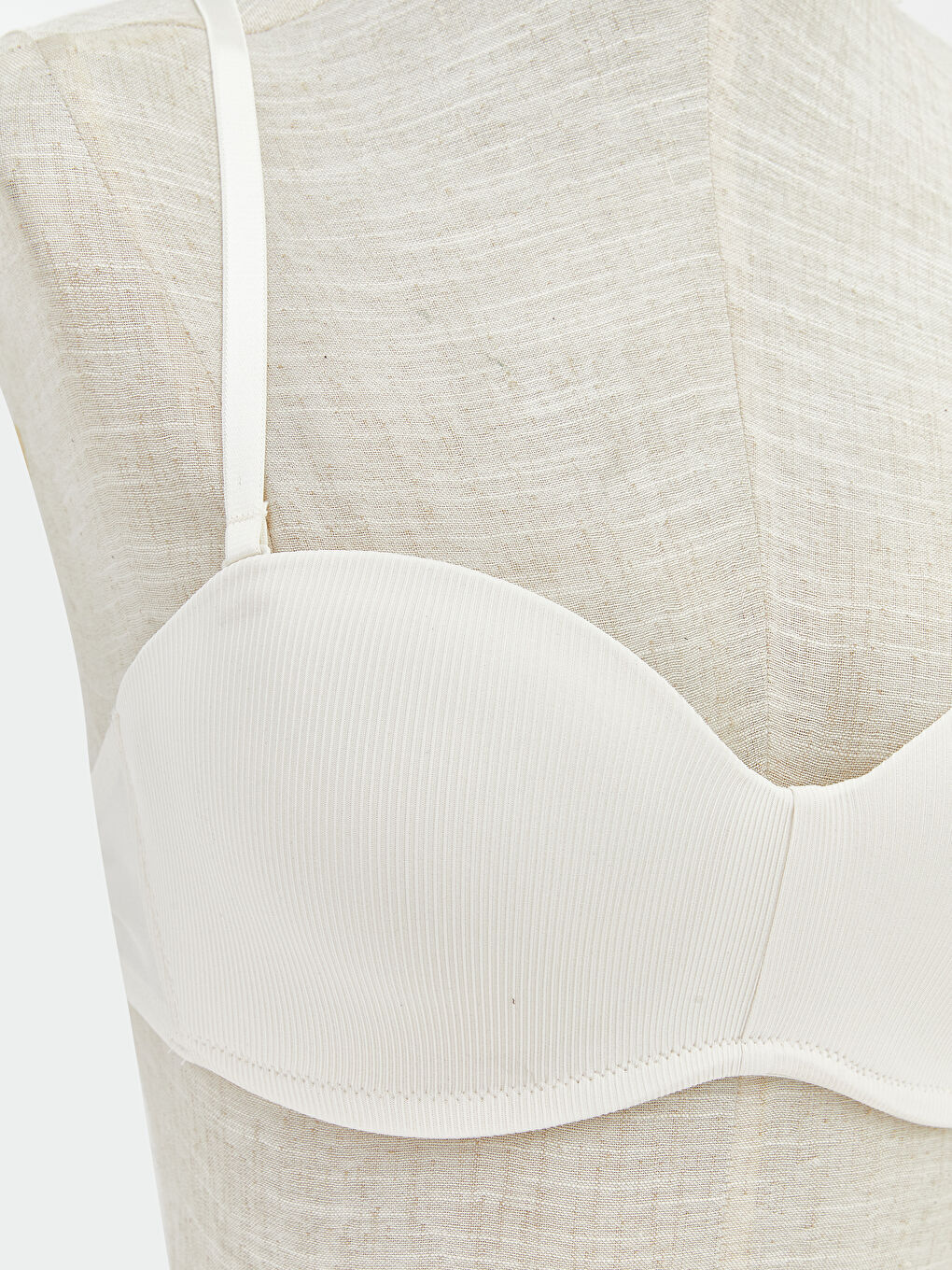 Pembe Balenli Dolgusuz Straplez Sütyen	-2