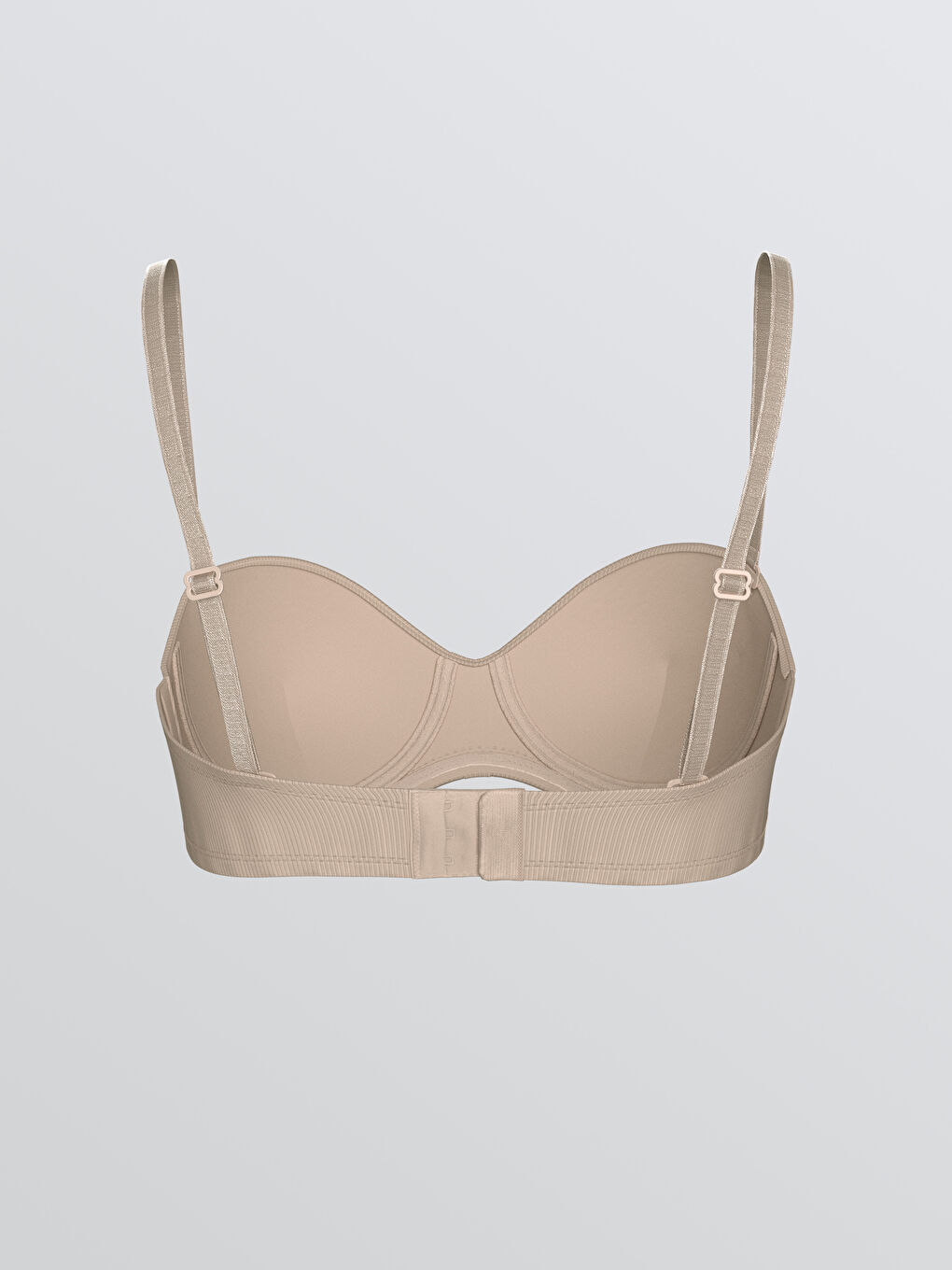 Pembe Balenli Dolgusuz Straplez Sütyen-1