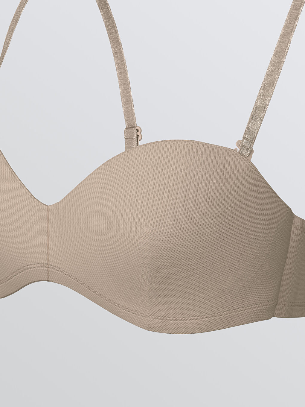 Pembe Balenli Dolgusuz Straplez Sütyen-2