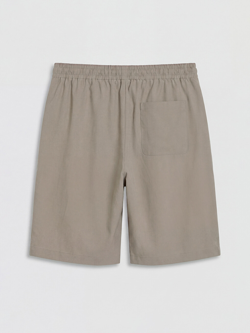 Bej Regular Fit Keten Görünümlü Erkek Şort-3