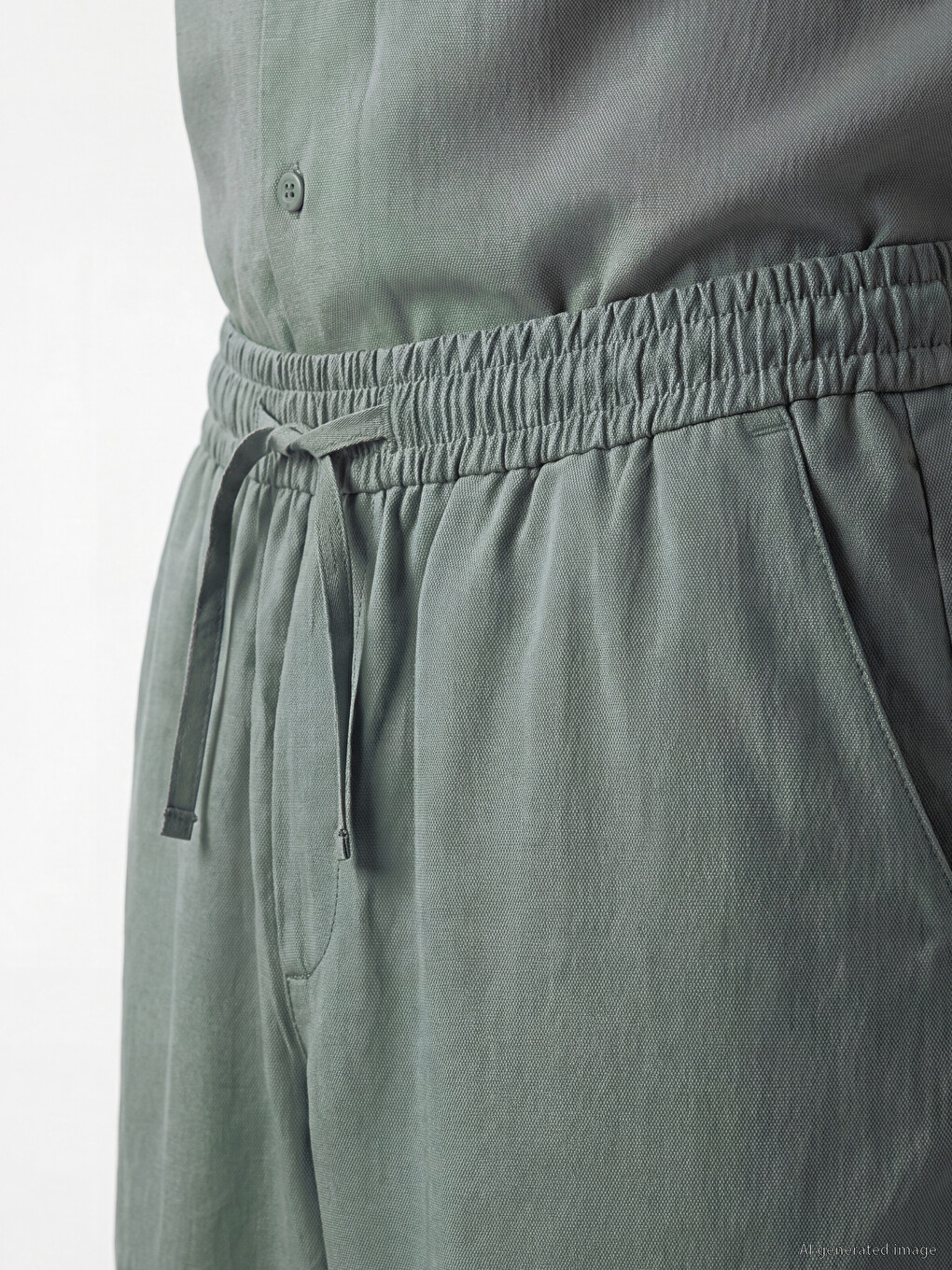 Regular Fit Linen Look Men's Shorts-3