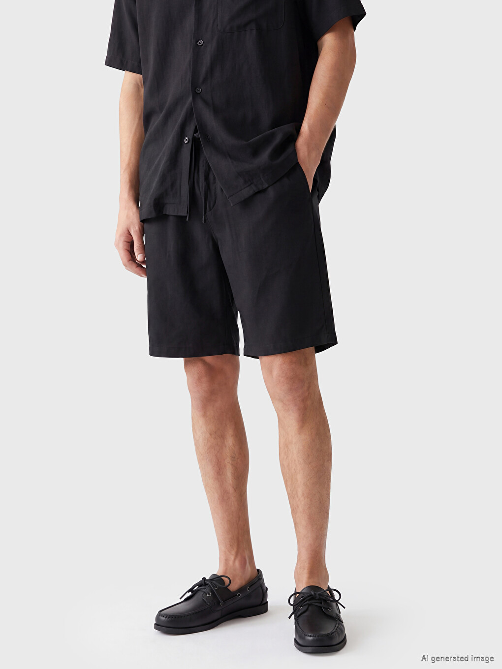 Regulär Leinen-optik Herren-shorts-1