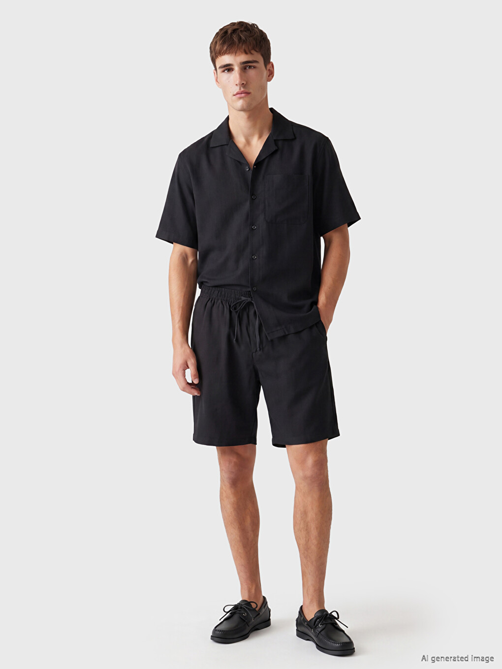 Regulär Leinen-optik Herren-shorts-2