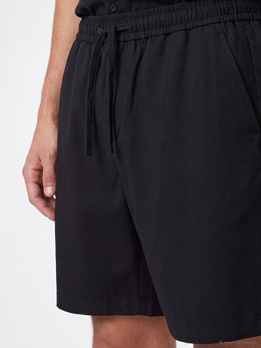 Regulär Leinen-optik Herren-shorts-3