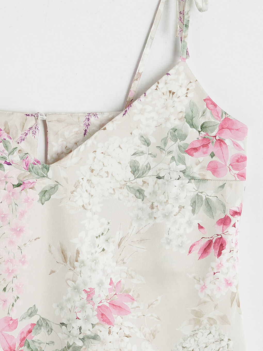 Ekru Çiçekli Kadın Şortlu Pijama Takımı-3