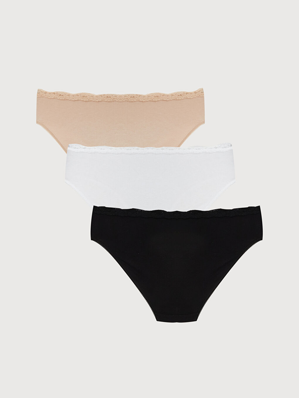 Pembe Dantel Detaylı Bikini Külot 3'lü-1