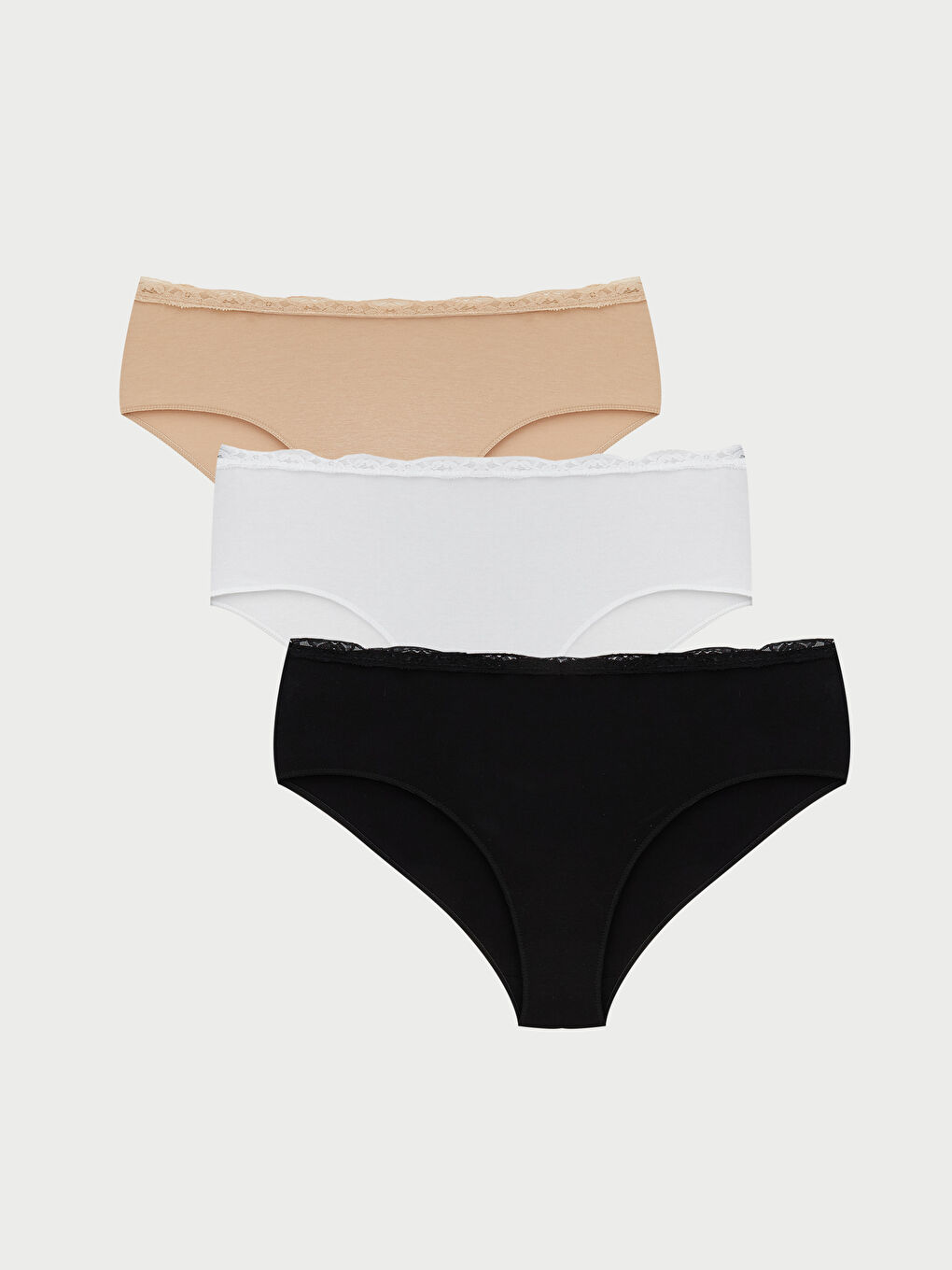 Pembe Dantel Detaylı Hipster Külot 3'lü