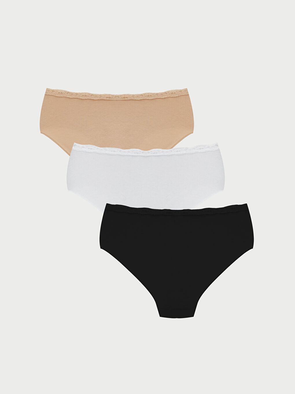 Pembe Dantel Detaylı Hipster Külot 3'lü-1