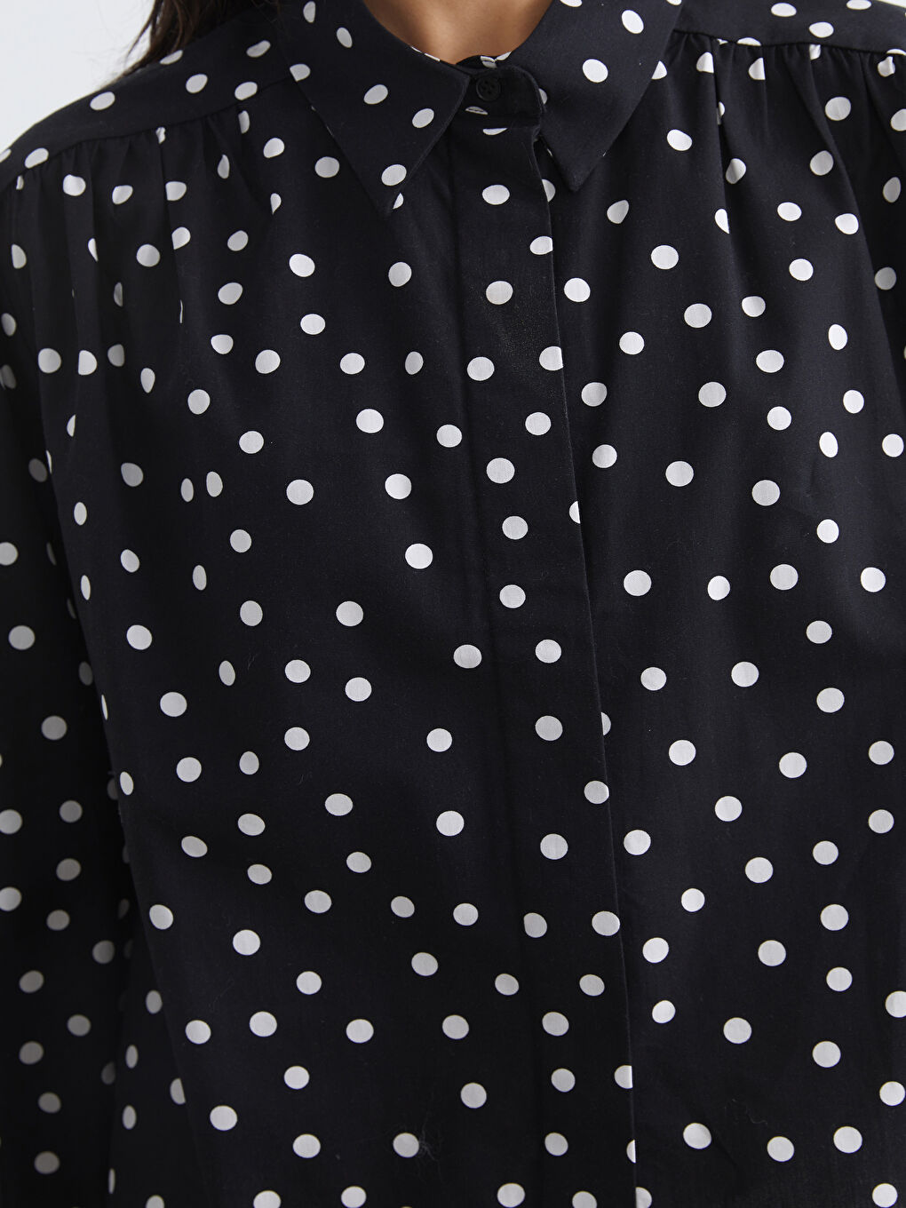 Polka Dot Poplin Women's Shirt-2