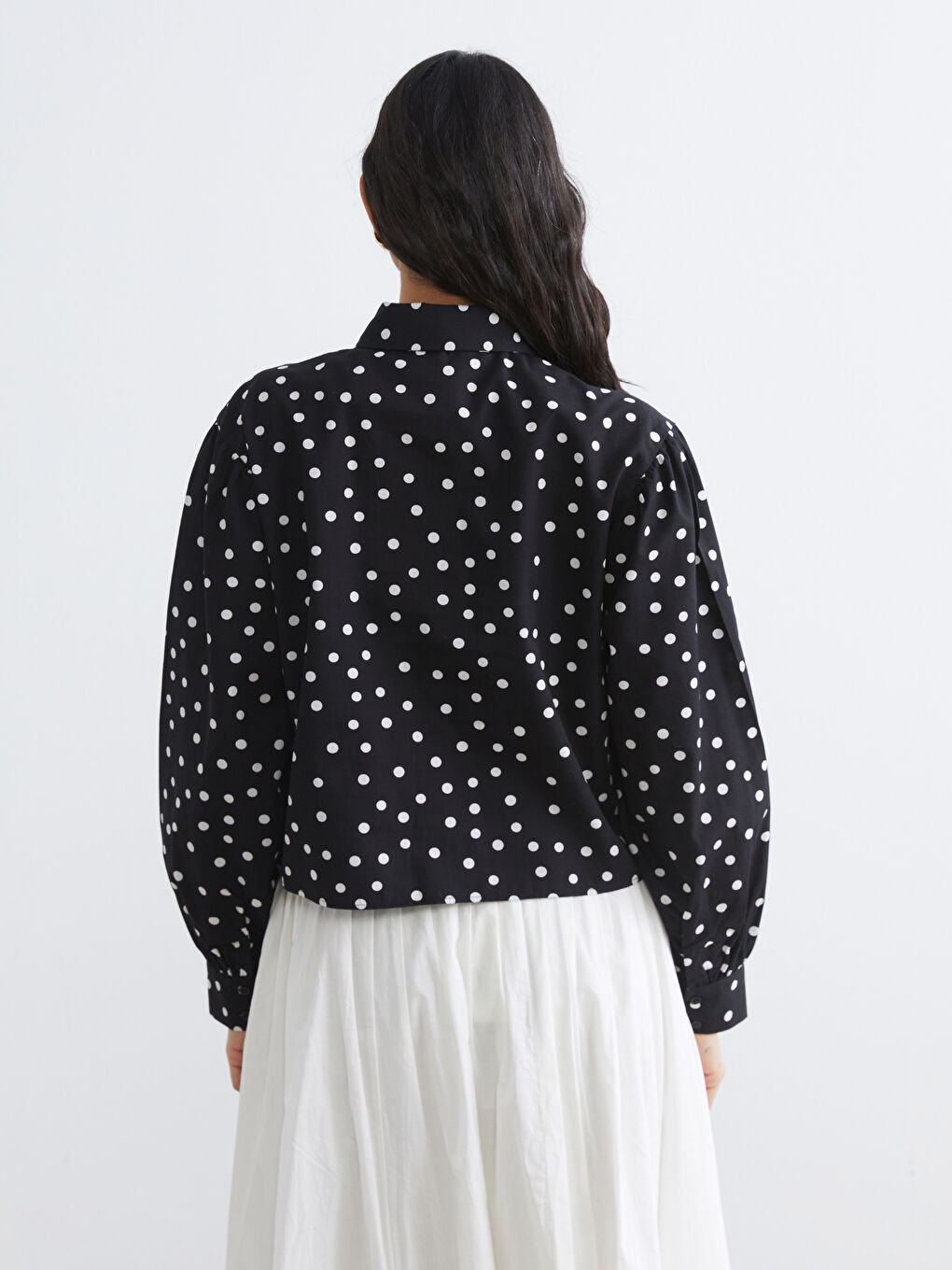Polka Dot Poplin Women's Shirt-3