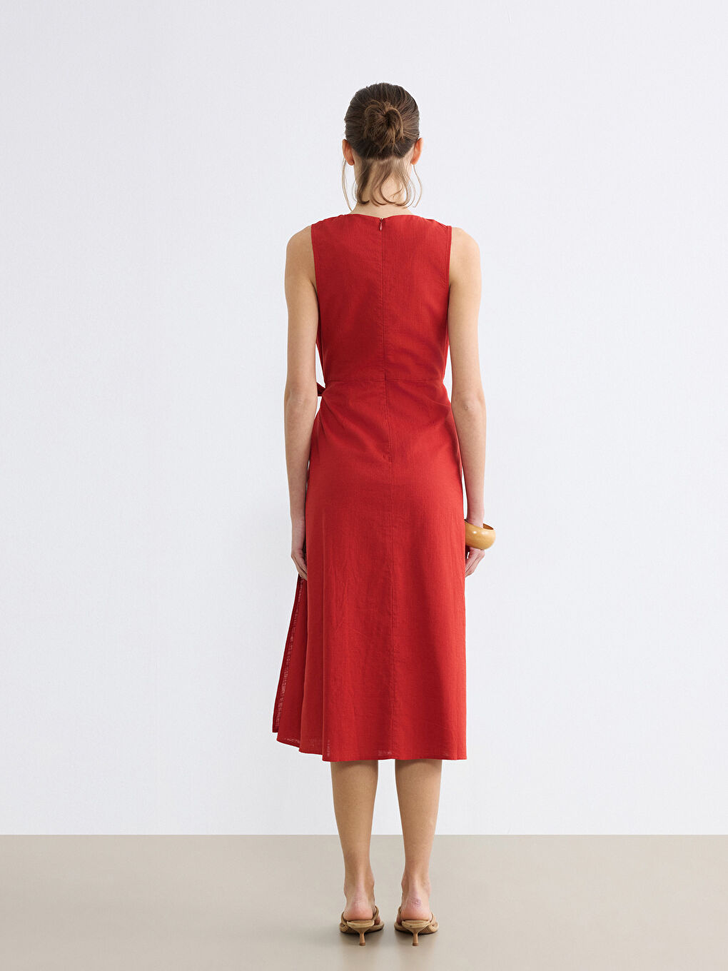 Crew Neck Waisted Dress-3