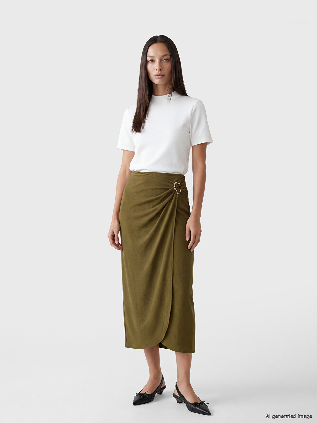 Elastic Waist Ruched Skirt