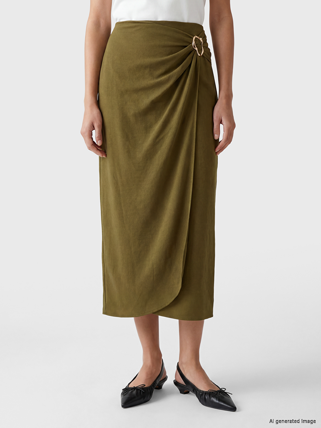 Elastic Waist Ruched Skirt-1