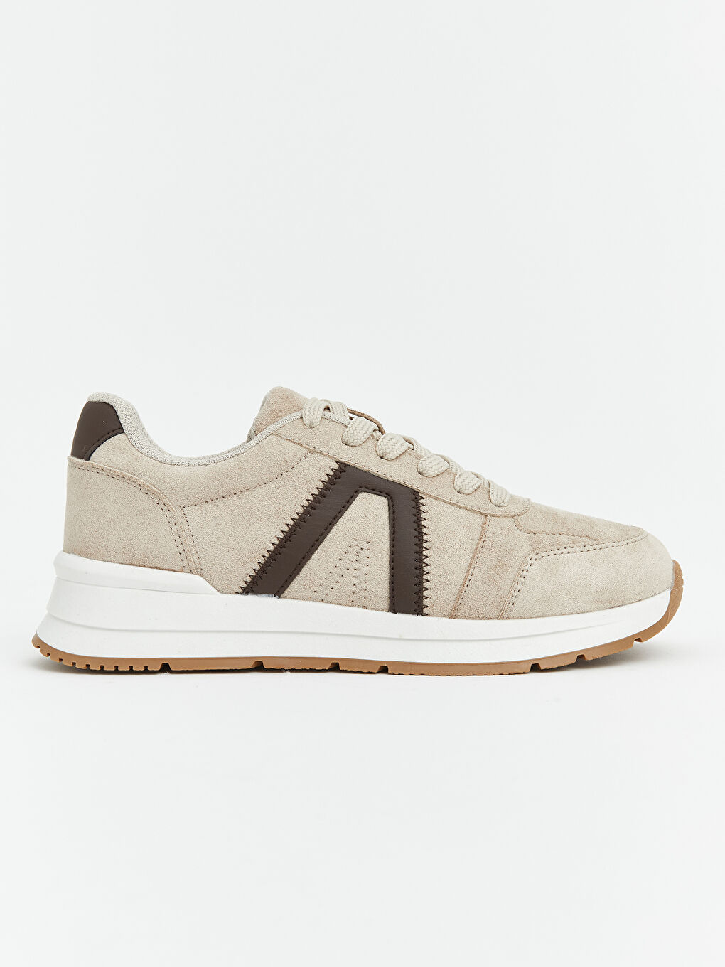 Bej Süet Görünümlü Kadın Spor Ayakkabı-1