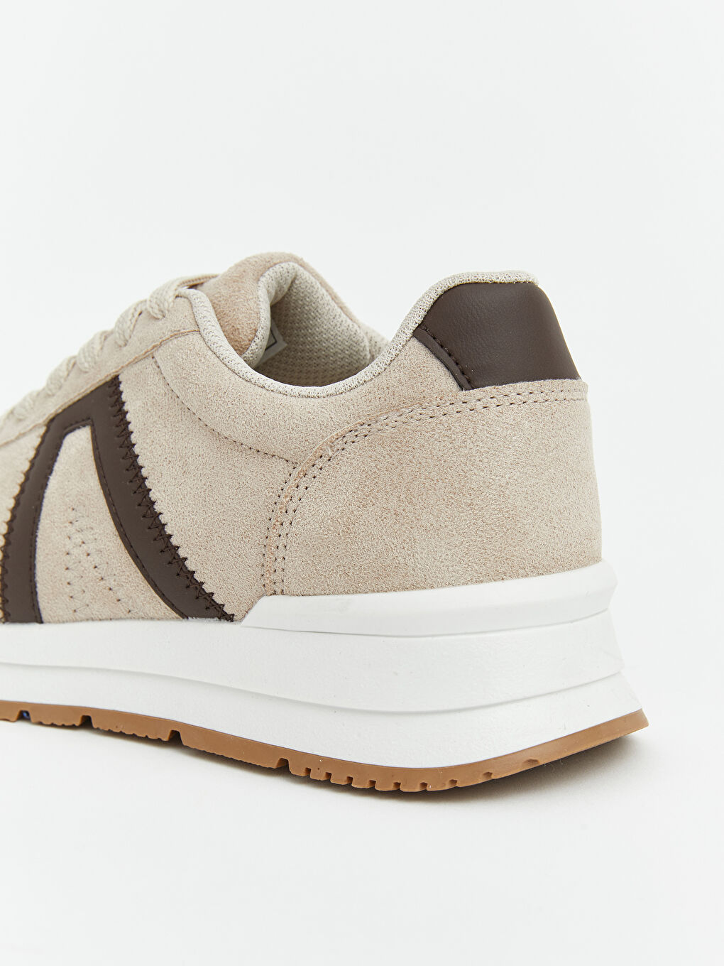Bej Süet Görünümlü Kadın Spor Ayakkabı-4