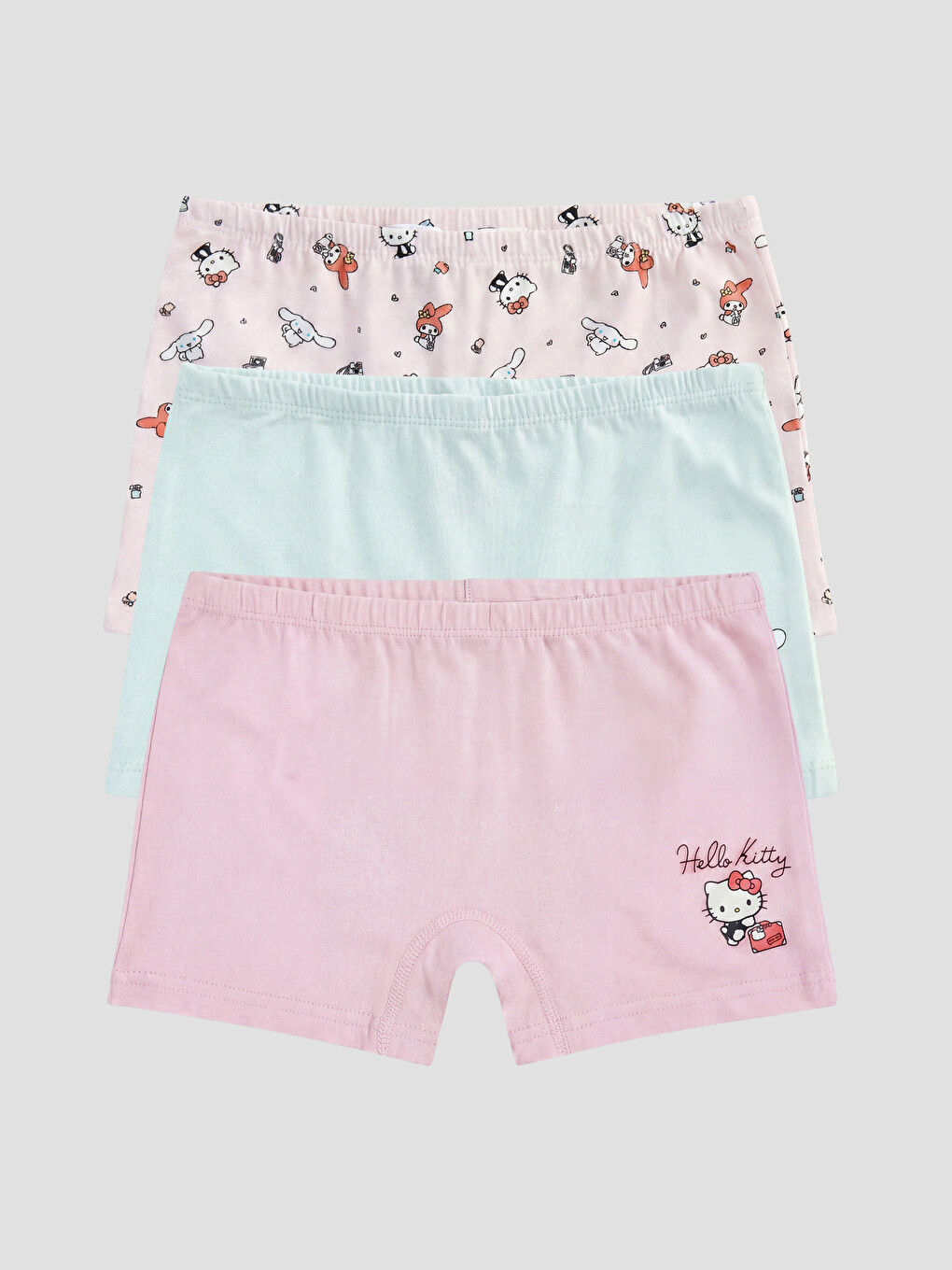 Pembe Hello Kitty Baskılı Kız Çocuk Boxer 3'lü-4