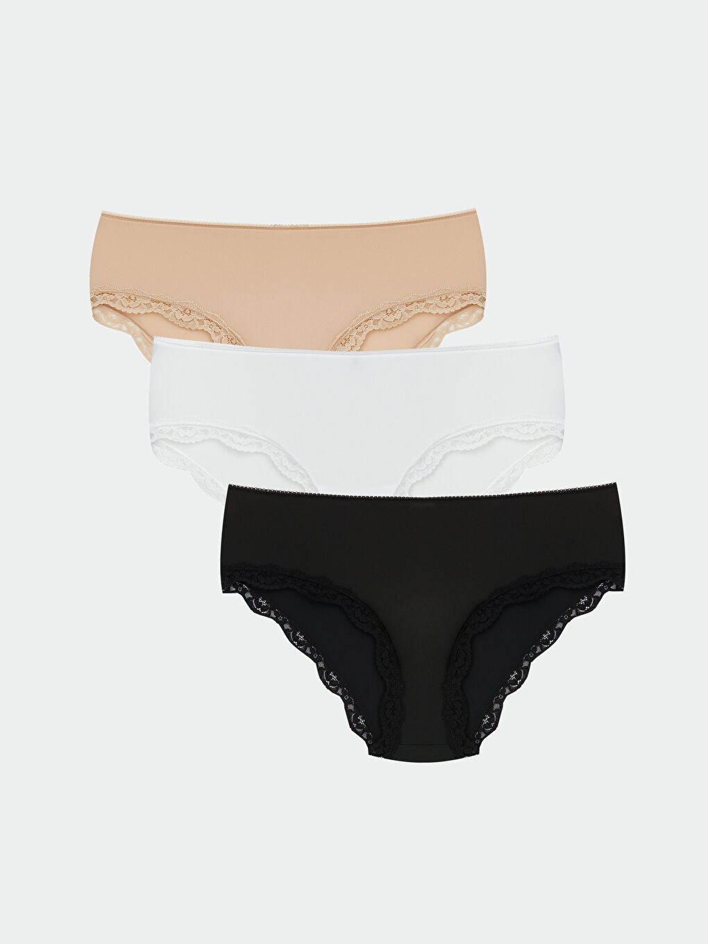 Siyah Dantel Detaylı Hipster Külot 3'lü