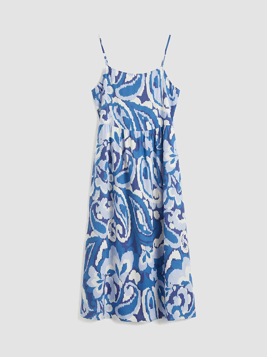 Φόρεμα Μεγάλα Μεγέθη Με Τετράγωνο Γιακά Και Τιράντες-3