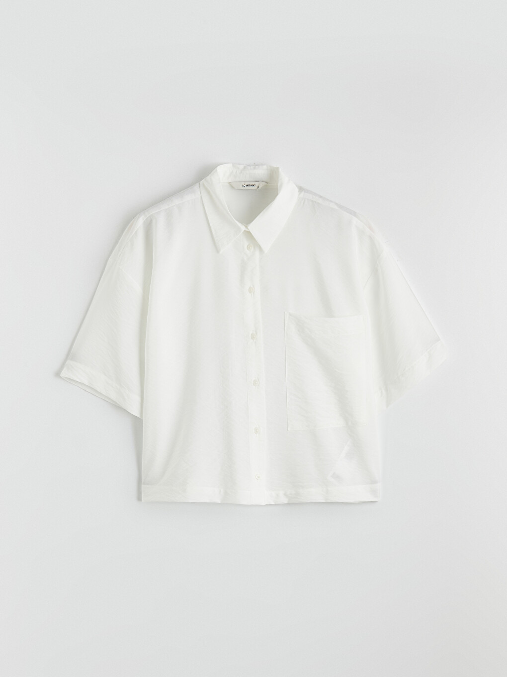 Oversize Short Sleeve Crop Women's Shirt-4